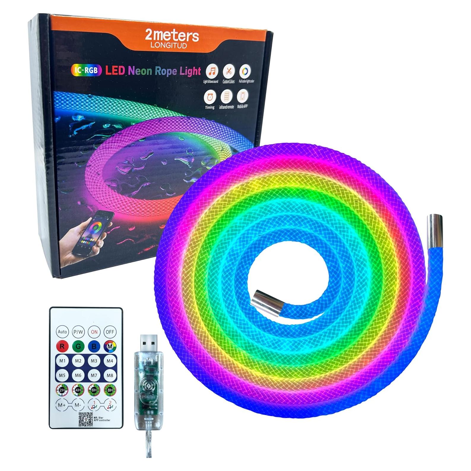 Luces LED de Cuerda 2M XSY con Control Remoto y Sincronización Musical