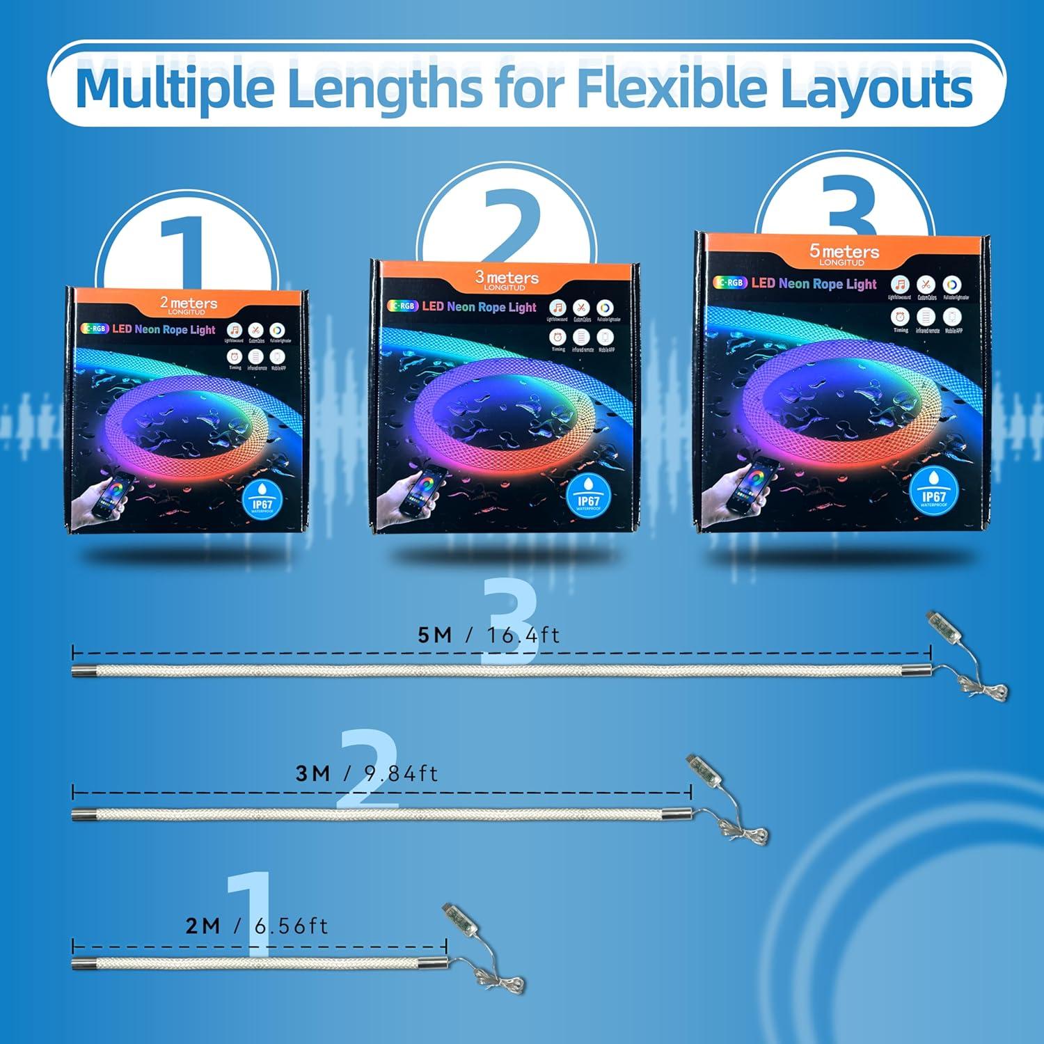 Luces LED de Cuerda 2M XSY con Control Remoto y Sincronización Musical
