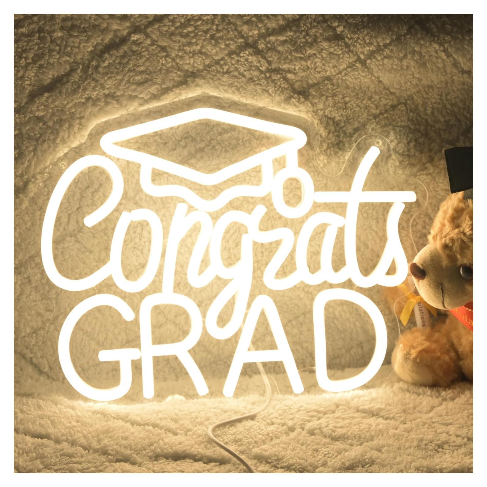 Señal de Neón LED Felicidades Grad 2025 32x25 cm Dimmable