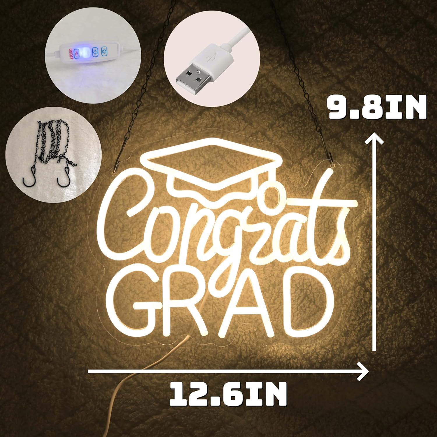 Señal de Neón LED Felicidades Grad 2025 32x25 cm Dimmable