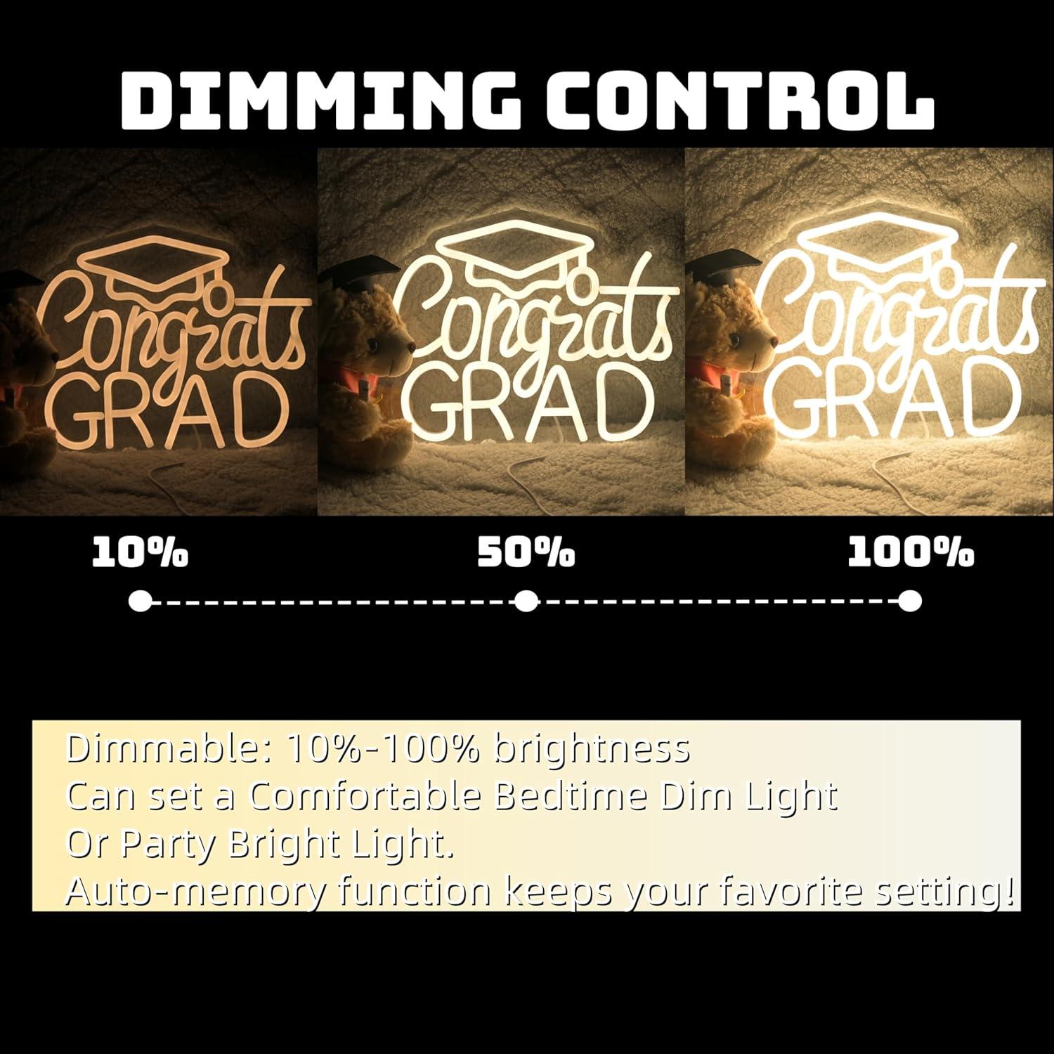 Señal de Neón LED Felicidades Grad 2025 32x25 cm Dimmable