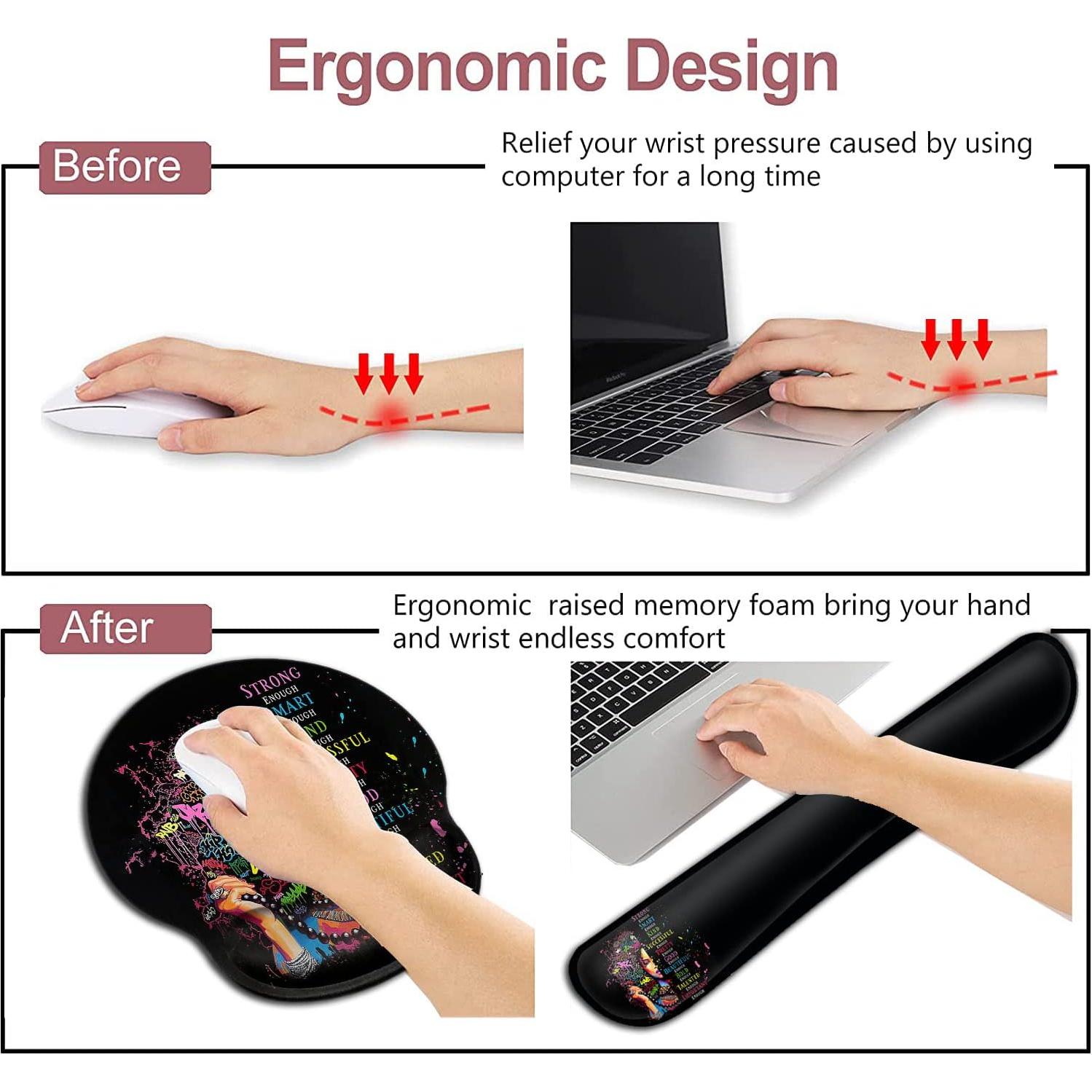 Alfombrilla de Ratón Ergonómica JVGFYNKL con Soporte de Gel