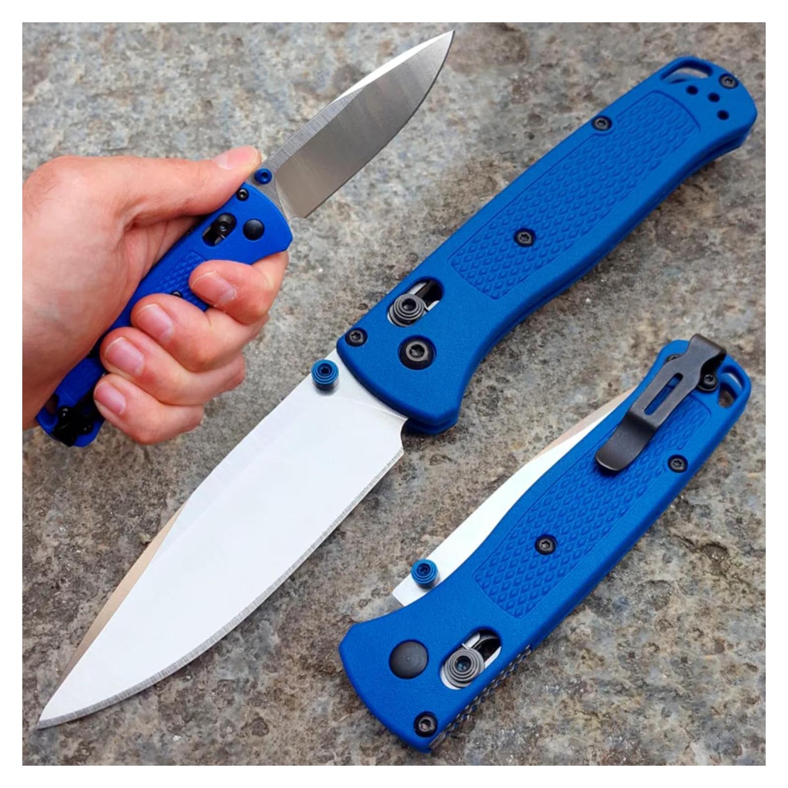 Cuchillo Plegable EDC HUAAO Bugout 440C Azul 18.5cm