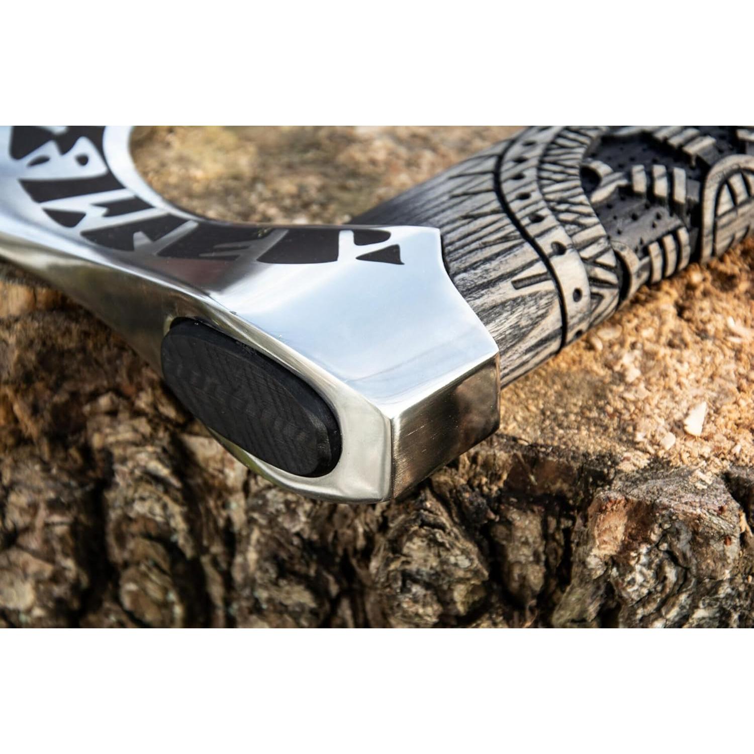 Hacha Vikinga Shiny Crafts 68,58 cm Acero Forjado con Funda