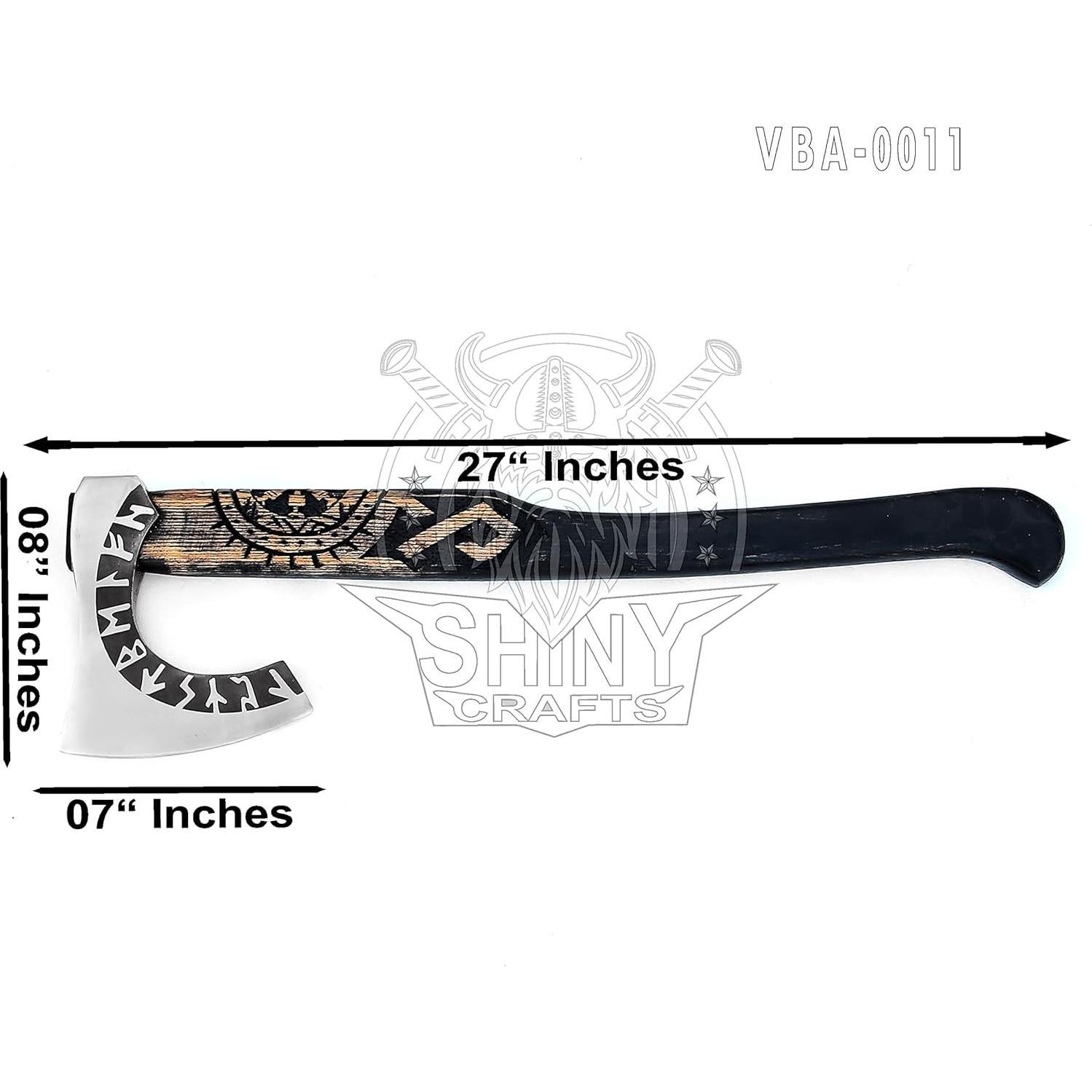 Hacha Vikinga Shiny Crafts 68,58 cm Acero Forjado con Funda
