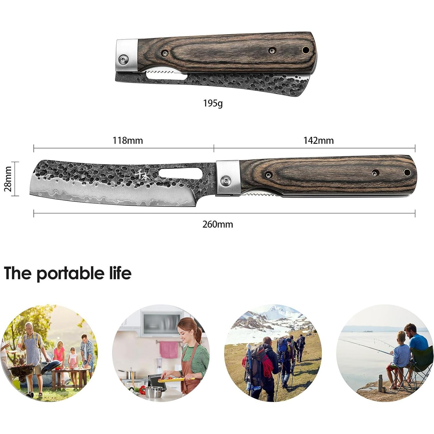 Cuchillo de Chef Plegable SENBON Acero Inoxidable 12.2 cm
