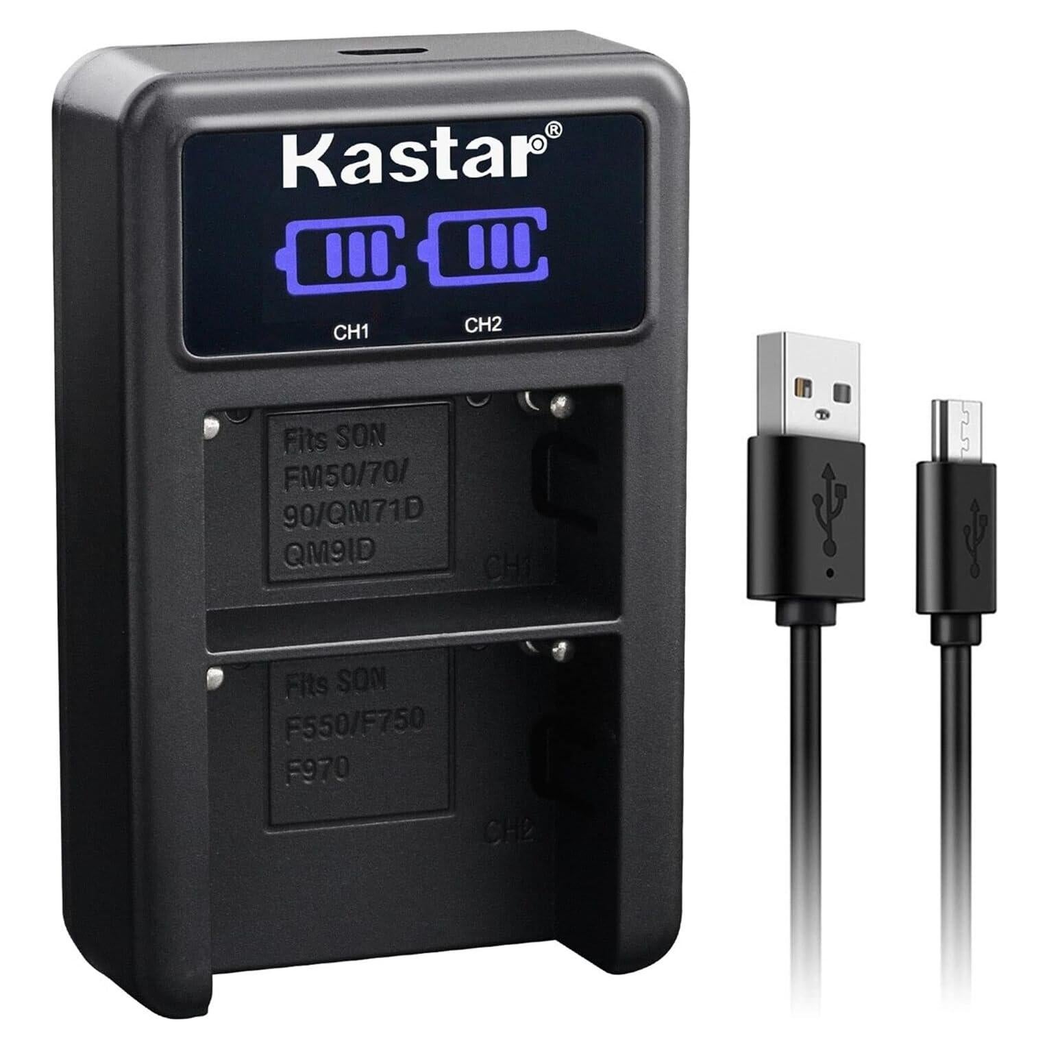 Cargador Dual Kastar LED2 USB para Baterías NP-F570