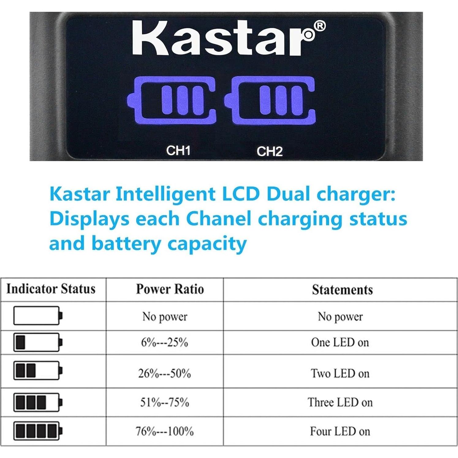 Cargador Dual Kastar LED2 USB para Baterías NP-F570