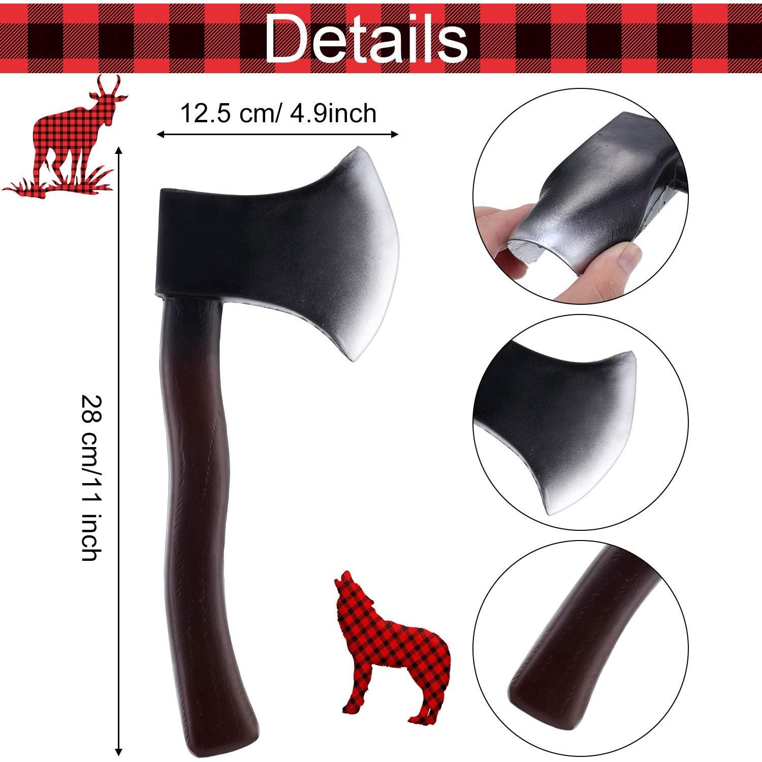 Disfraz de leñador 4 piezas Skylety con hachas y barba