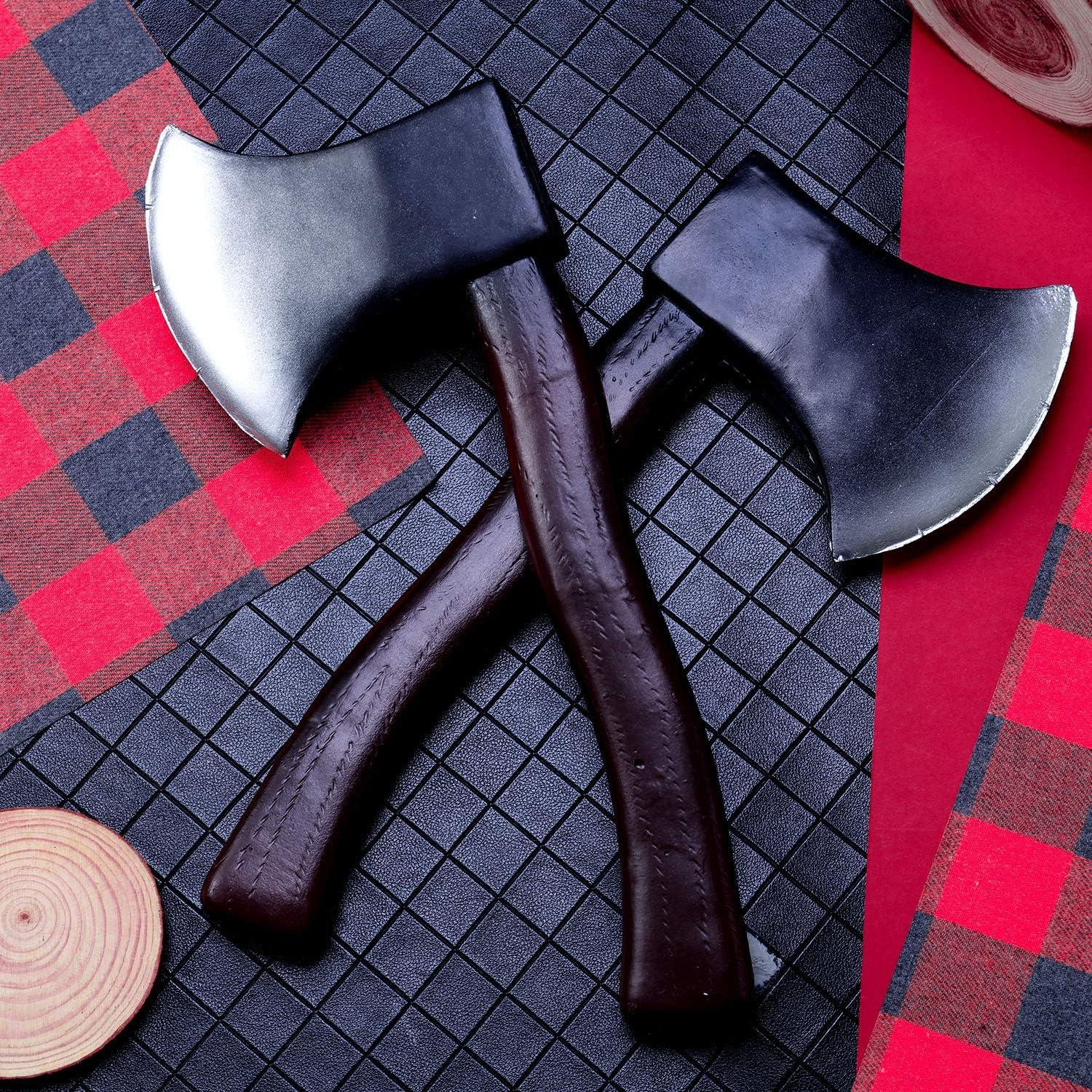 Disfraz de leñador 4 piezas Skylety con hachas y barba