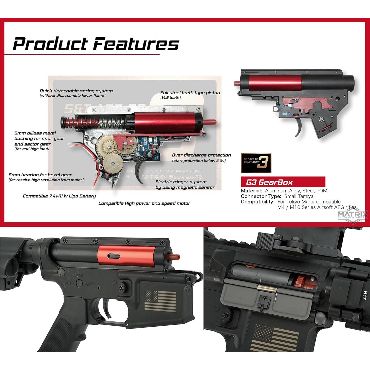 Rifle de Airsoft Evike Matrix/S&T M4 RIS AEG 7" 1.99 kg