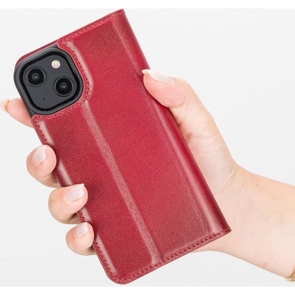 Funda de cuero Venito Ravenna Slim para iPhone 14 Rojo