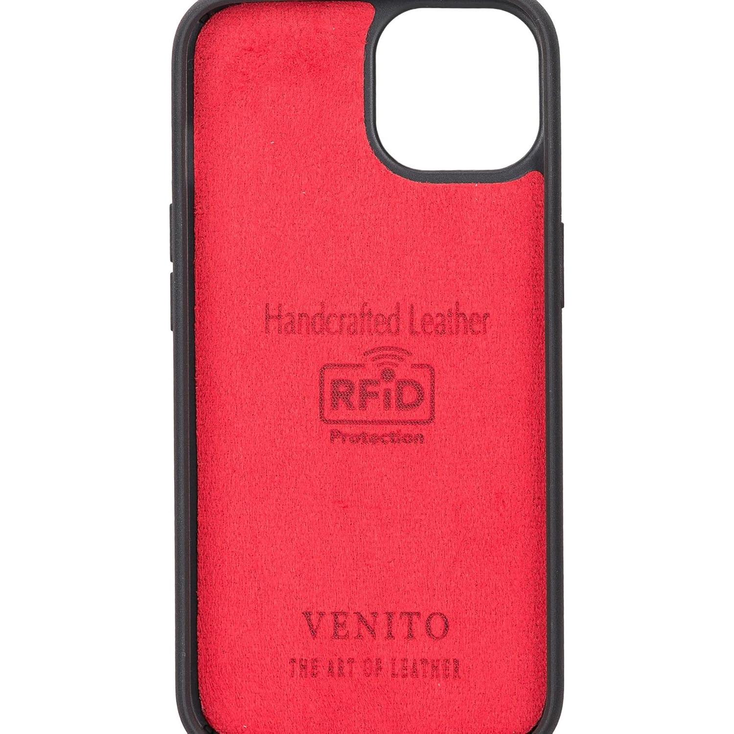 Funda de cuero Venito Ravenna Slim para iPhone 14 Rojo