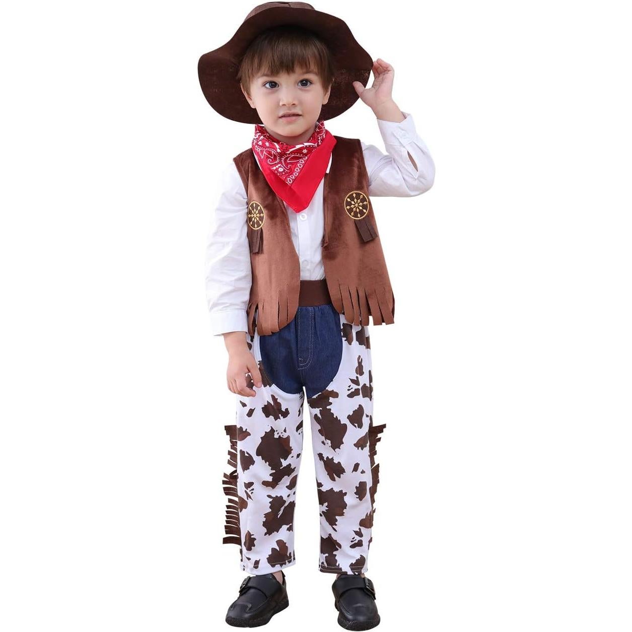 Disfraz de Vaquero para Niños LXKIKMM - Chaleco y Pañuelo