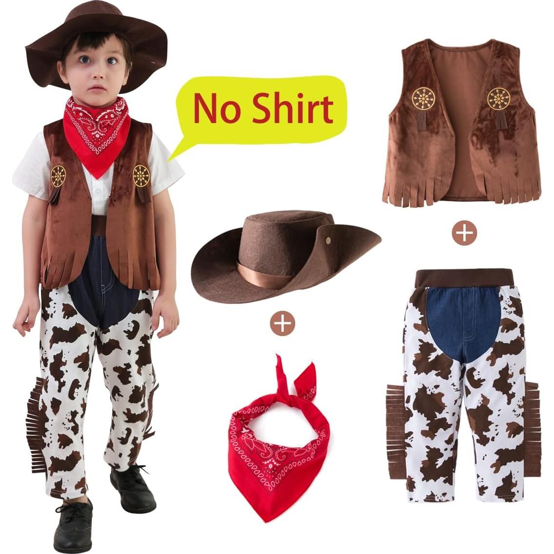 Disfraz de Vaquero para Niños LXKIKMM - Chaleco y Pañuelo