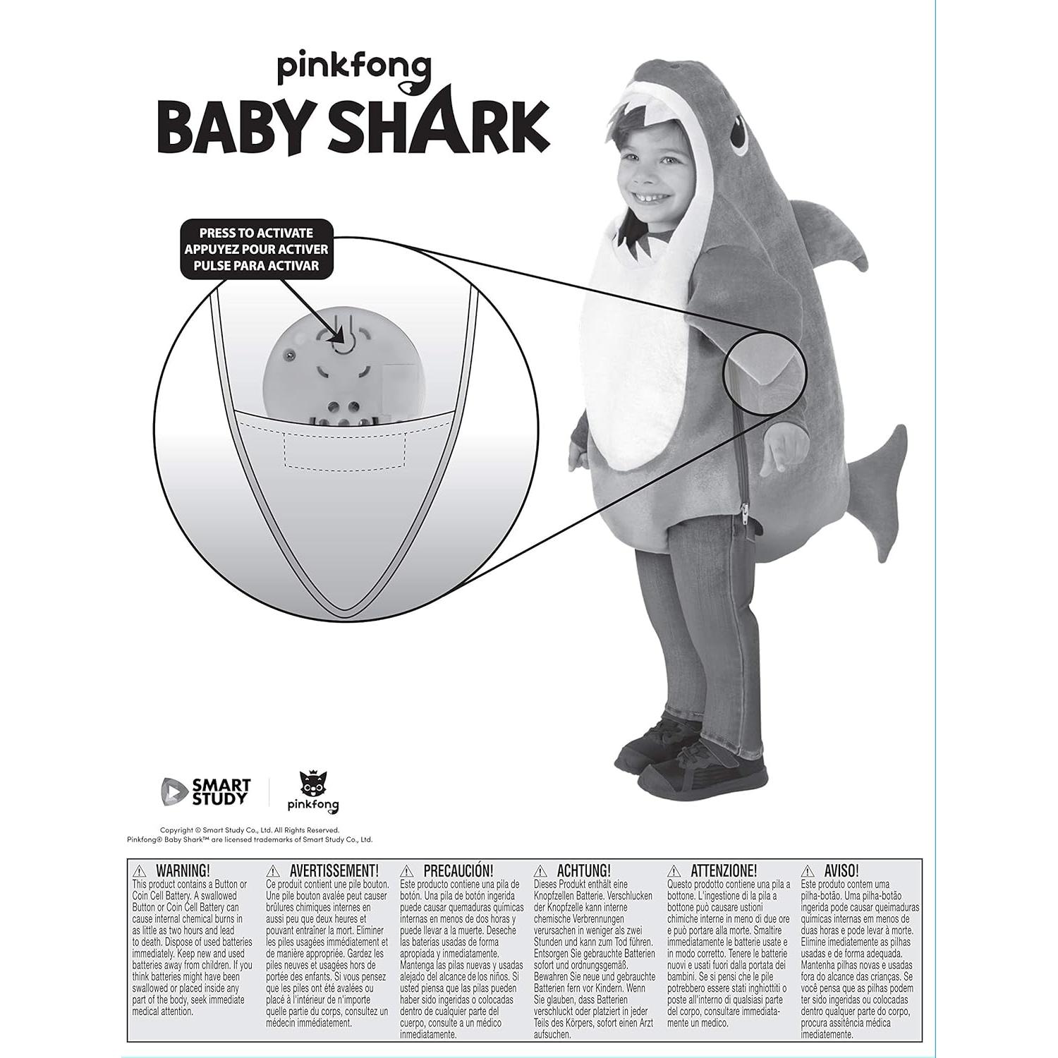 Disfraz Baby Shark Rubies para Niños Pequeños con Sonido