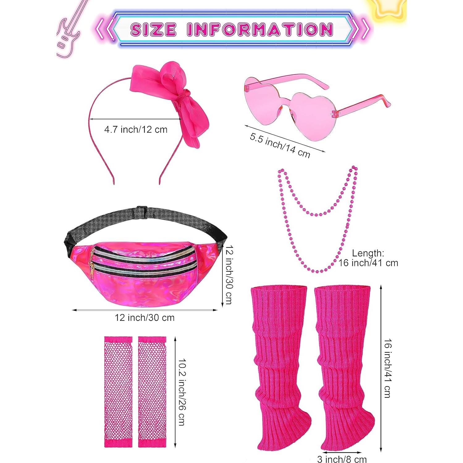 Conjunto de Disfraz Retro AOTHSO Niñas 14 Piezas Rosa