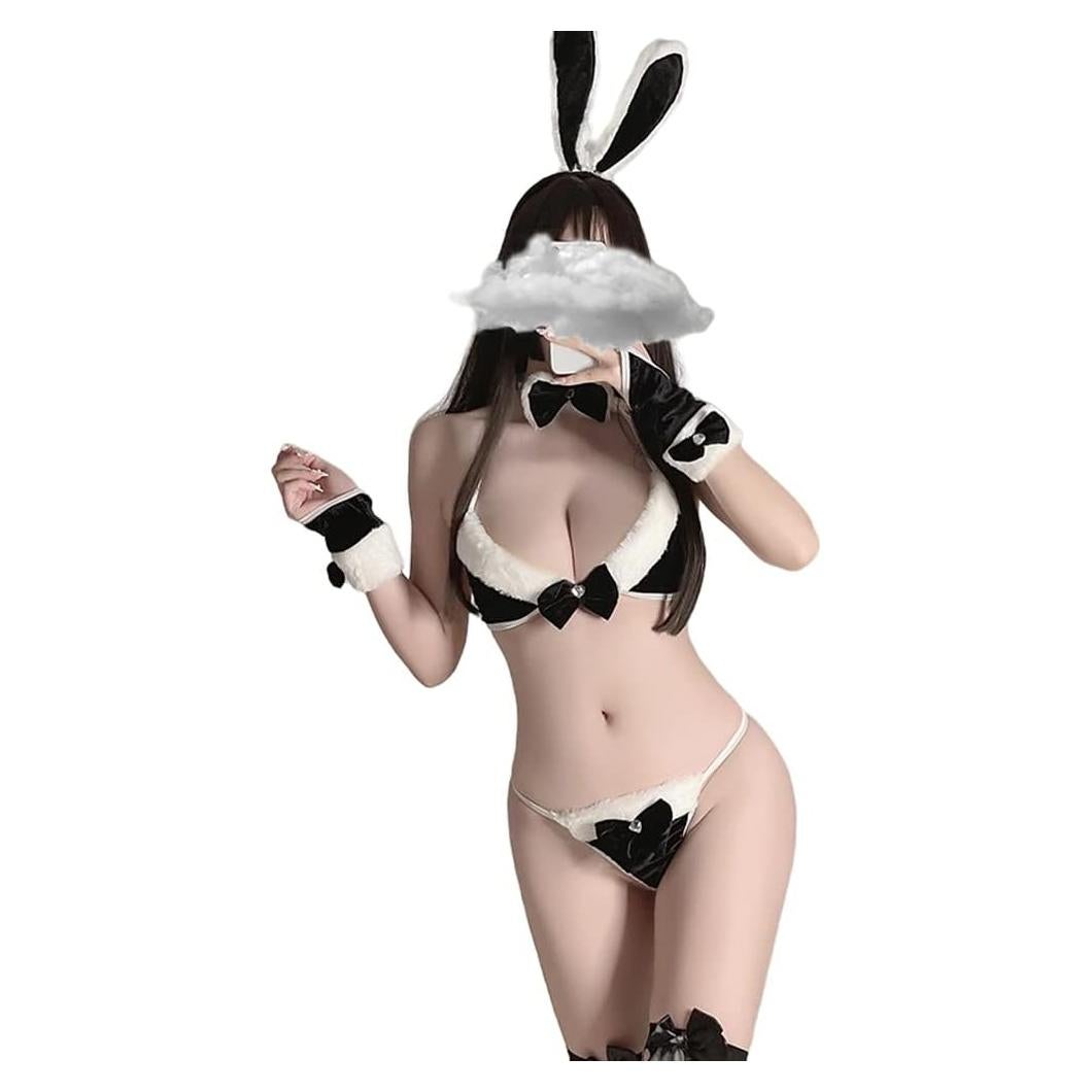 Conjunto de Lencería Sexy SINROYEE Conejita Kawaii Talla Única