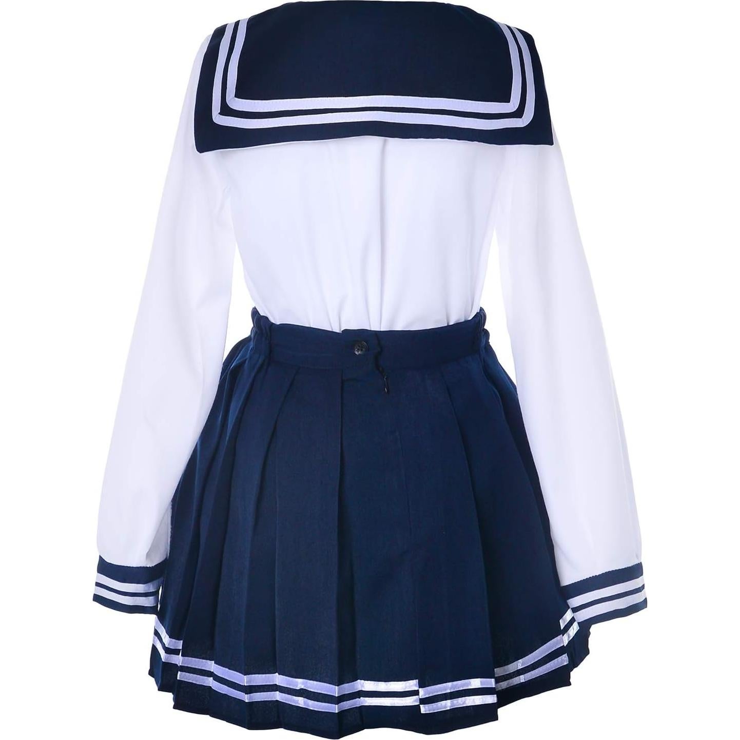 Uniforme Escolar Japonés Chicas Falda Plisada Azul Marino