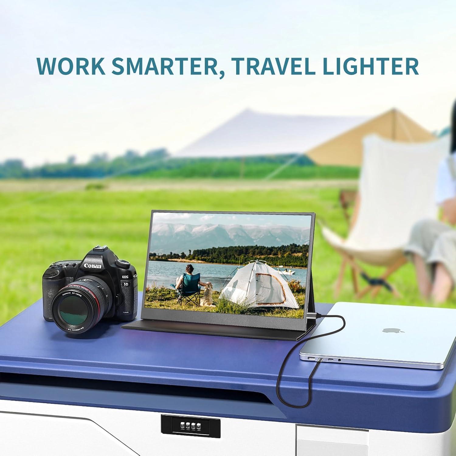 Monitor Portátil ReHisk 15.6'' FHD USB-C HDMI con Funda