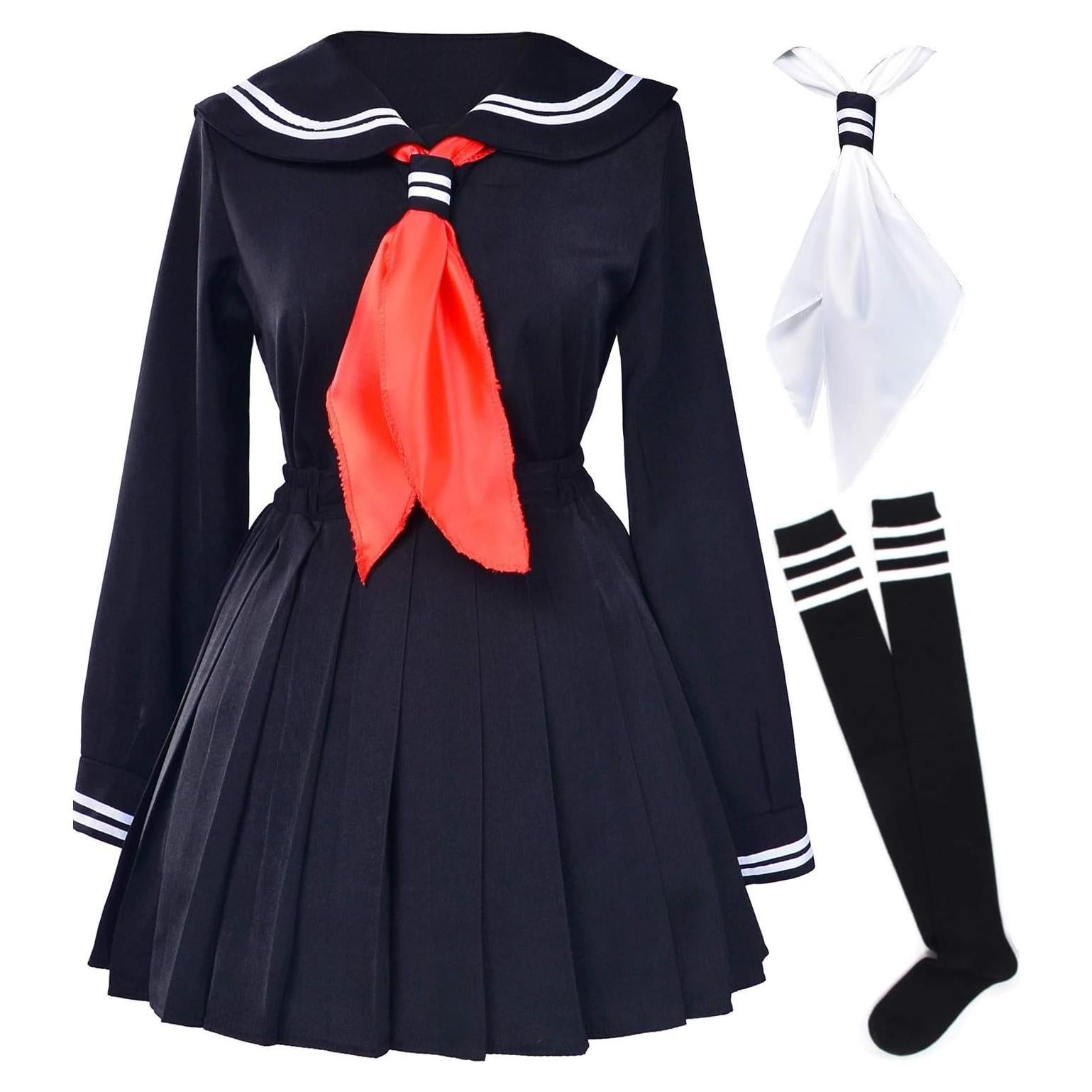 Uniforme escolar marinera chicas japonesas 5 piezas - Negro