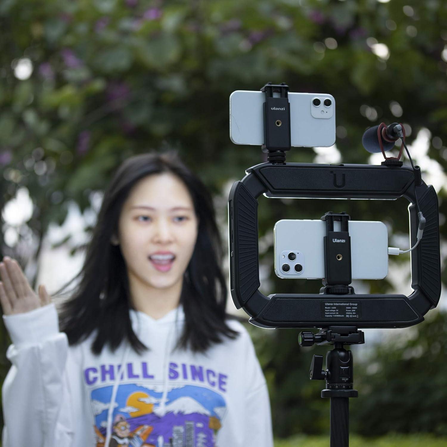 ULANZI Video Rig Smartphone con Luz de Anillo 8500K