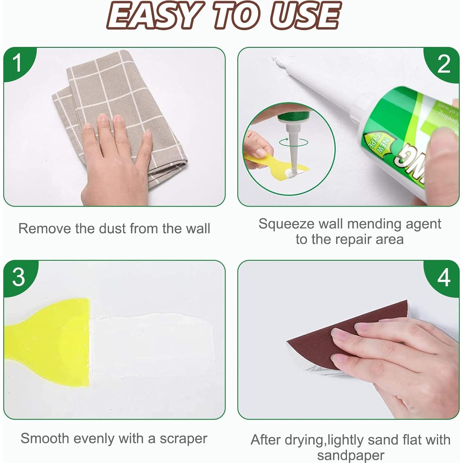 Kit de Reparación de Pared WDSHCR 200g 2 Piezas Impermeable