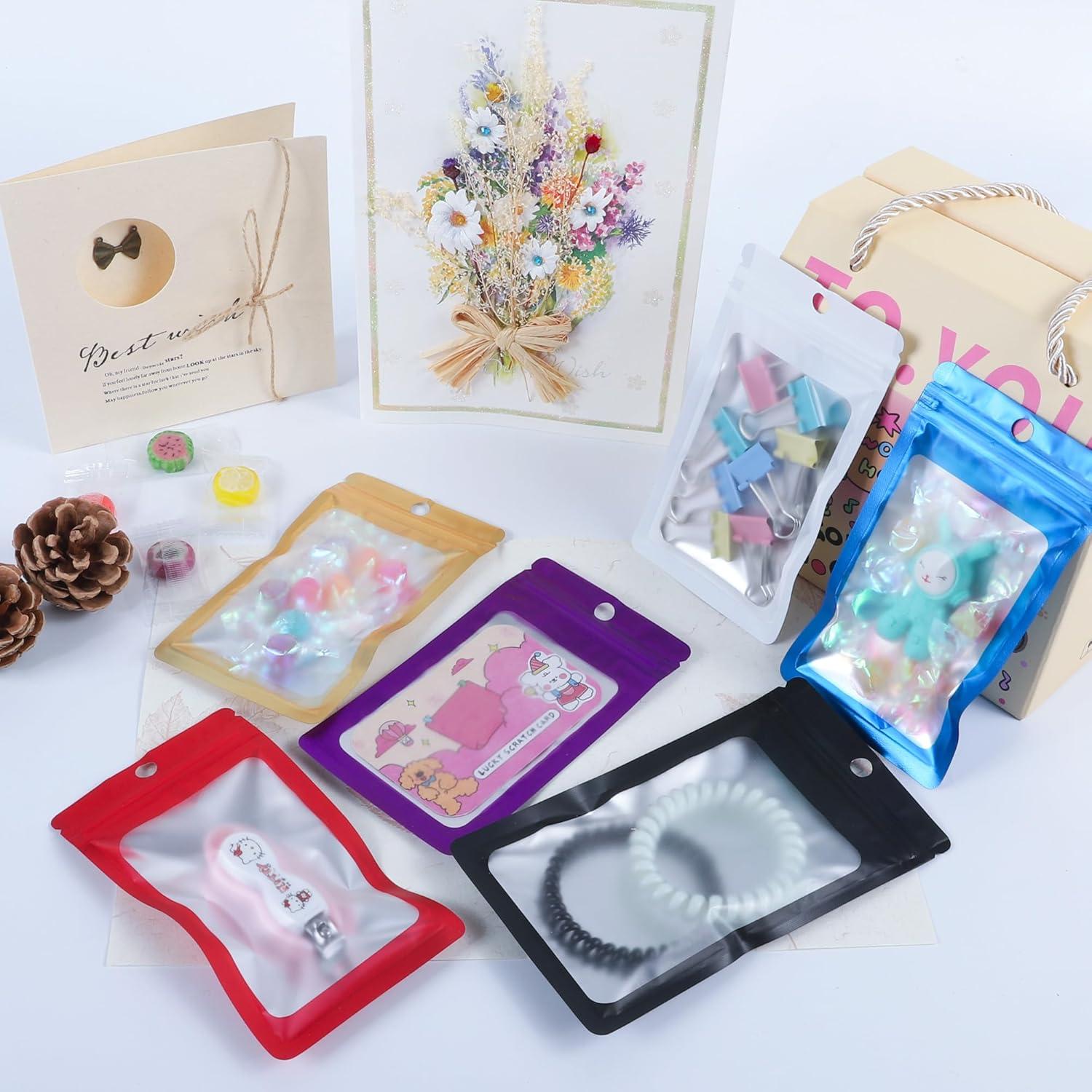 100 Bolsas Resellables Transparentes EIOFG 6.1x9.9 cm Negro