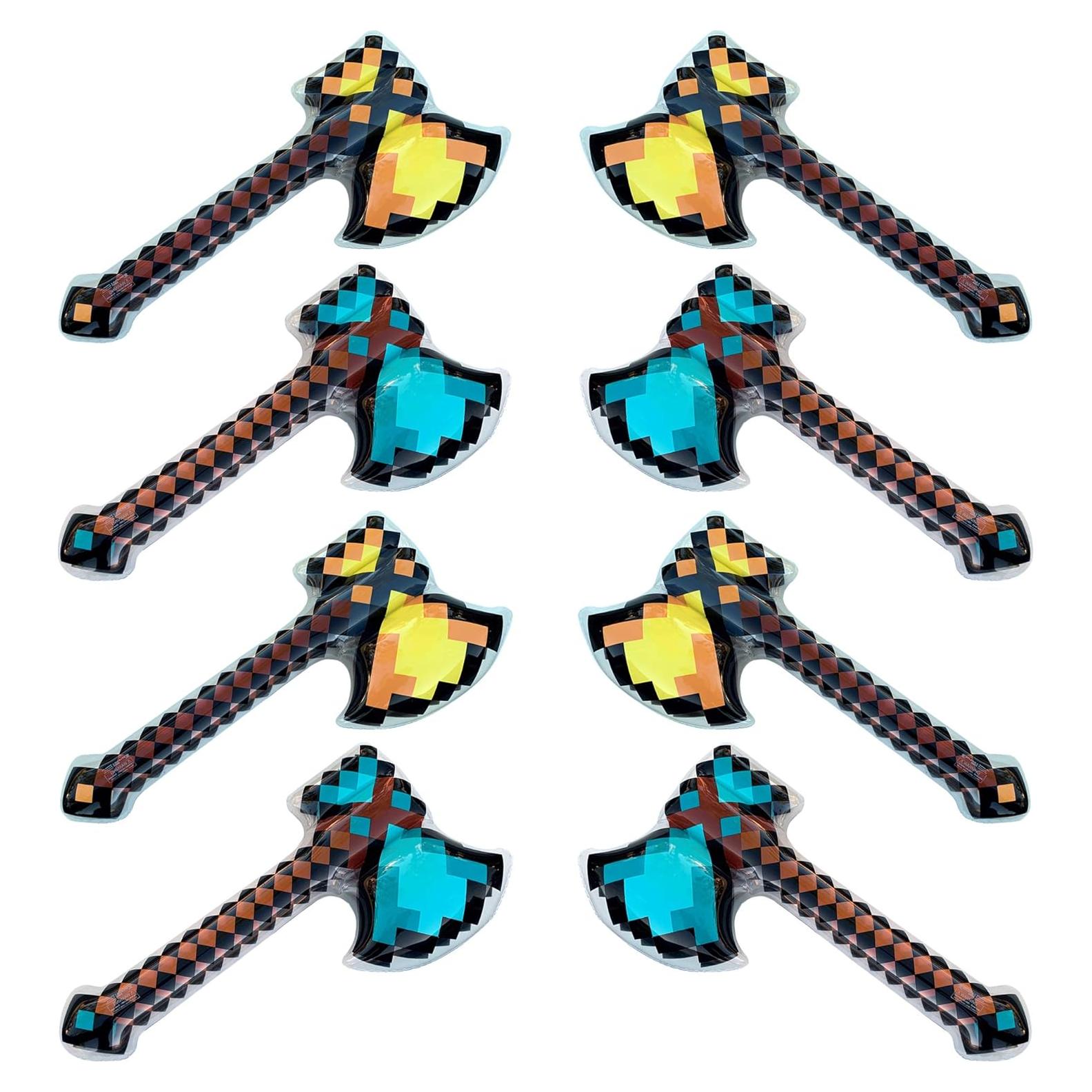 Hacha Inflable Jumbo Pixel - 8 Unidades - Fiestas y Disfraces
