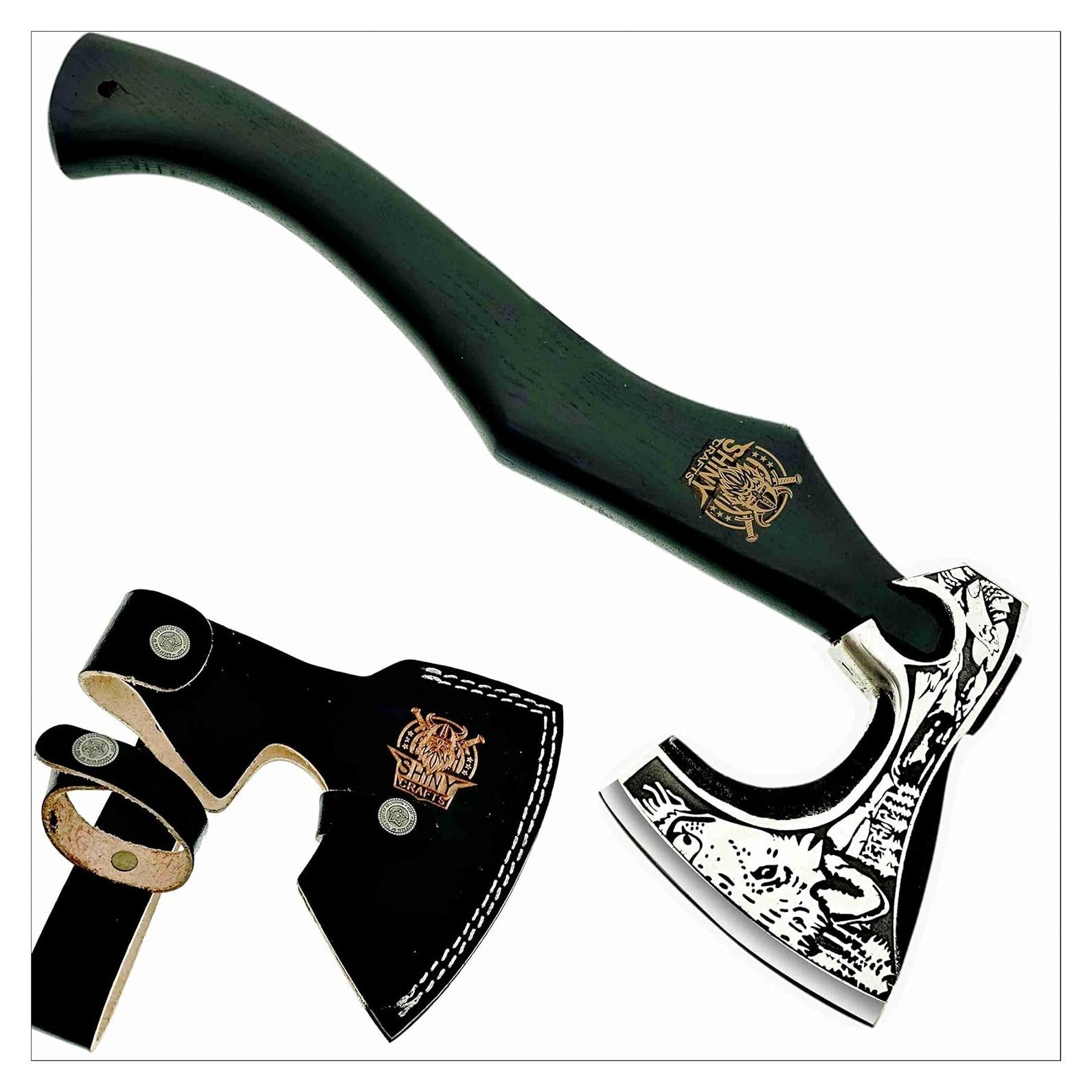 Hacha Vikingo SHINY CRAFTS 19" con Funda de Cuero
