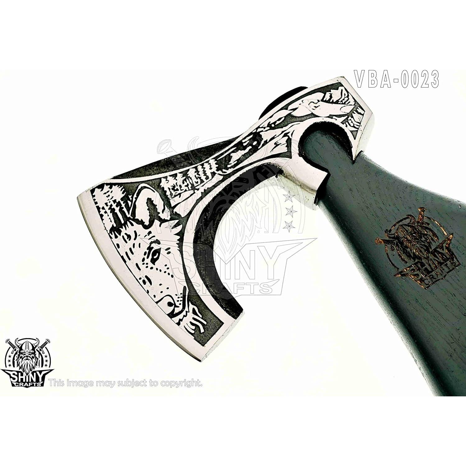 Hacha Vikingo SHINY CRAFTS 19" con Funda de Cuero