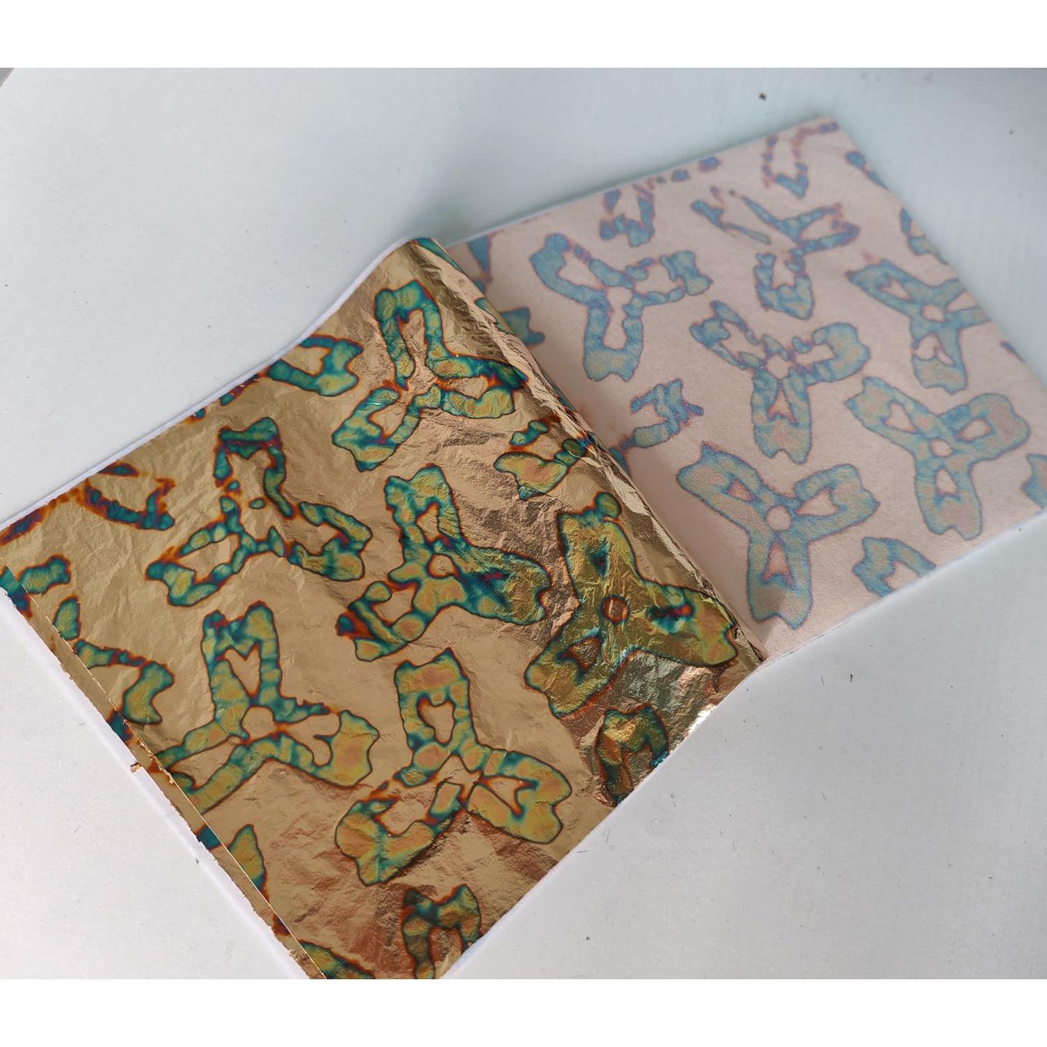 Hoja de Oro Variegada JINRUISI 50 Hojas 14x14 cm Decoración