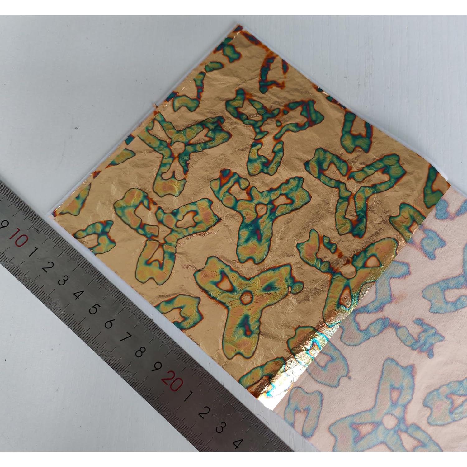 Hoja de Oro Variegada JINRUISI 50 Hojas 14x14 cm Decoración