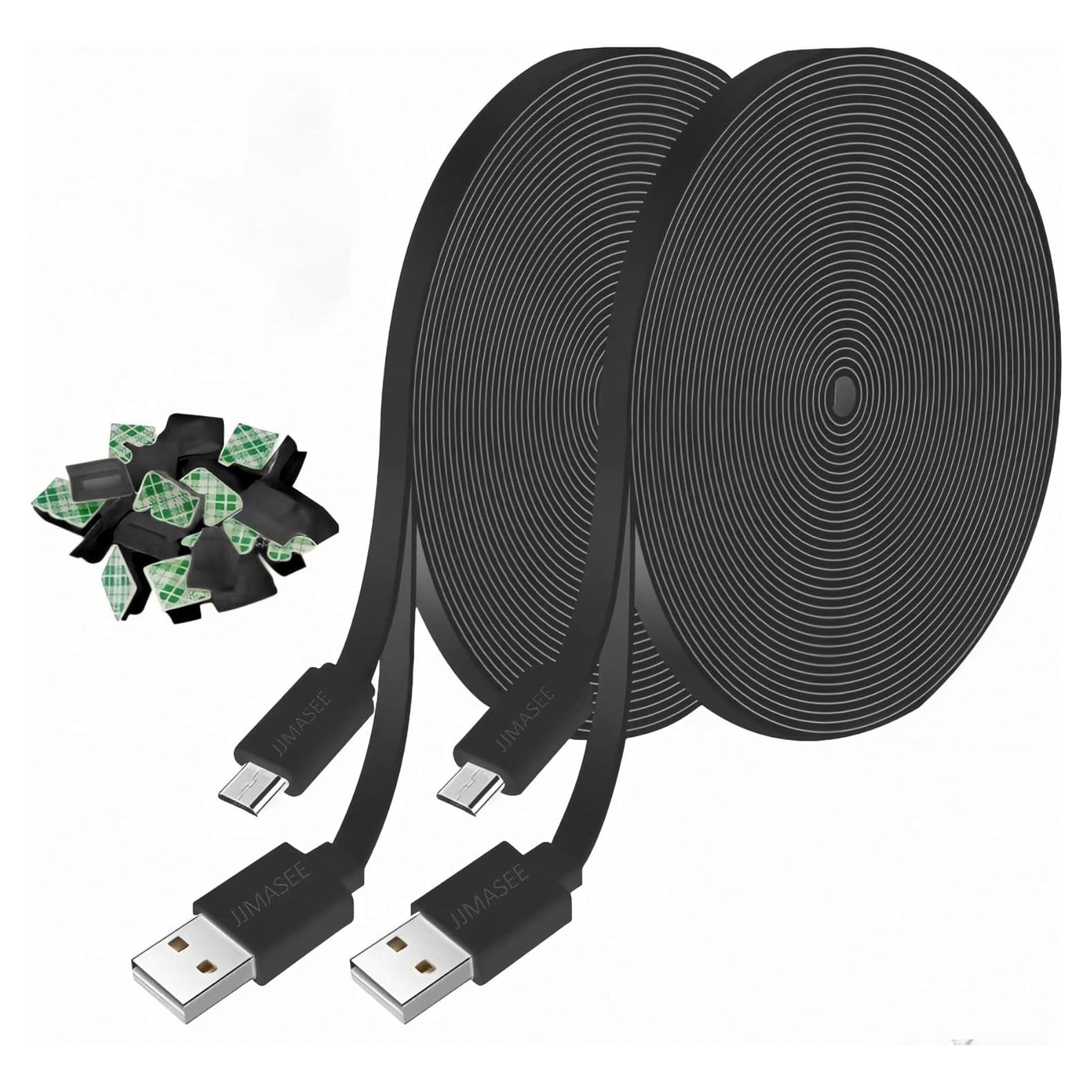 Cable de Extensión Micro USB 3M JJMASEE para Cámaras de Seguridad