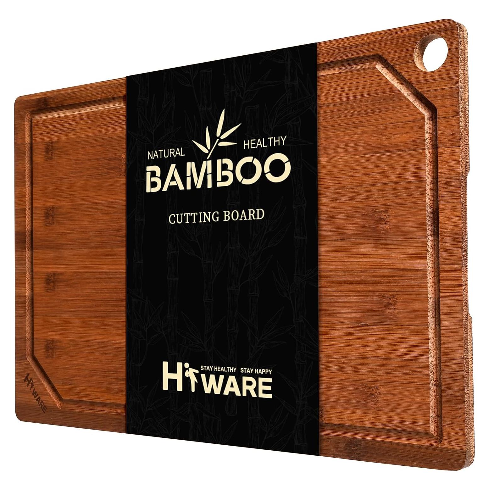 Tabla de Cortar de Bambú Hiware 45.72x30.48 cm con Canal