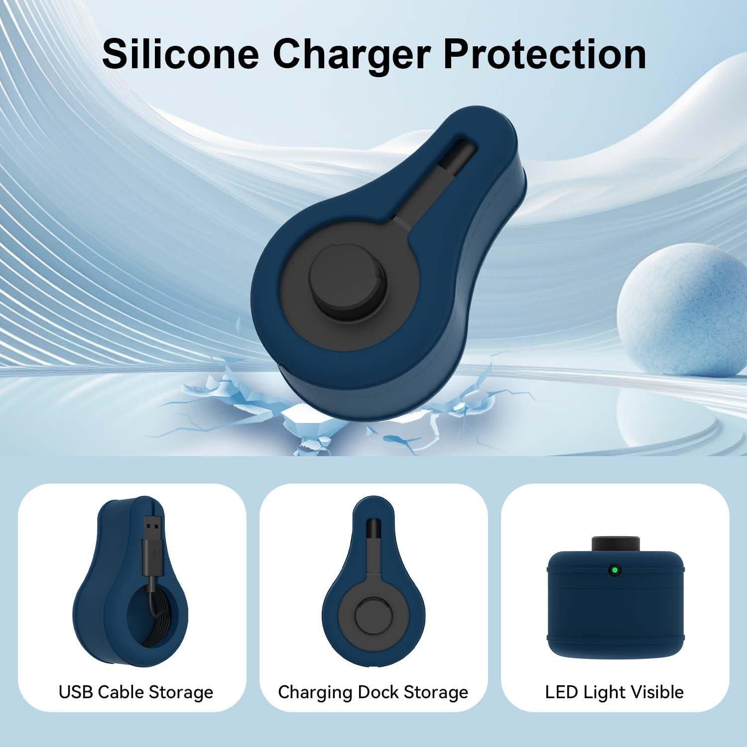 Funda de Silicona Nimuw para Cargador Oura Ring Gen3 Azul