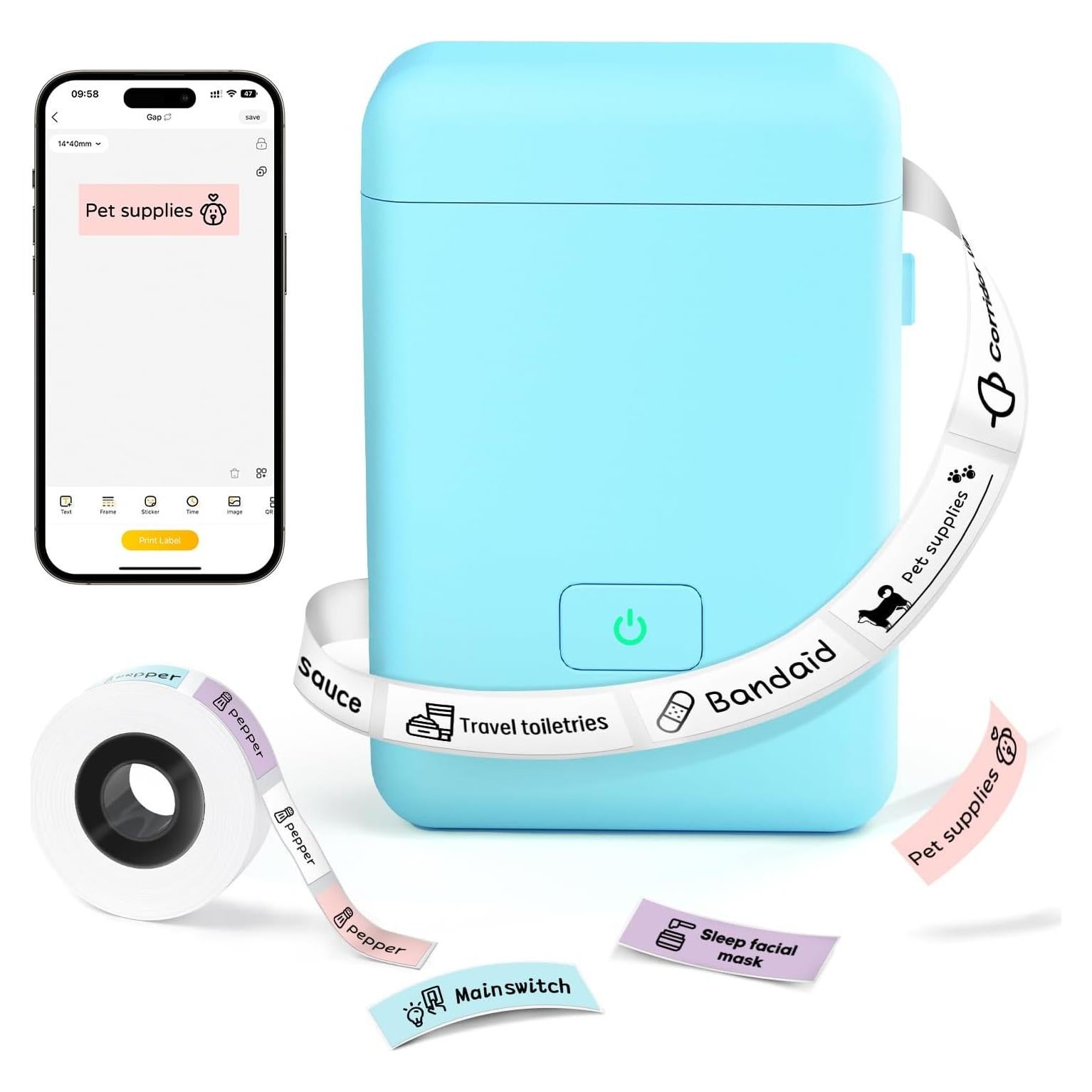 Impresora de Etiquetas Bluetooth HP2 - Portátil, 203 DPI, Azul