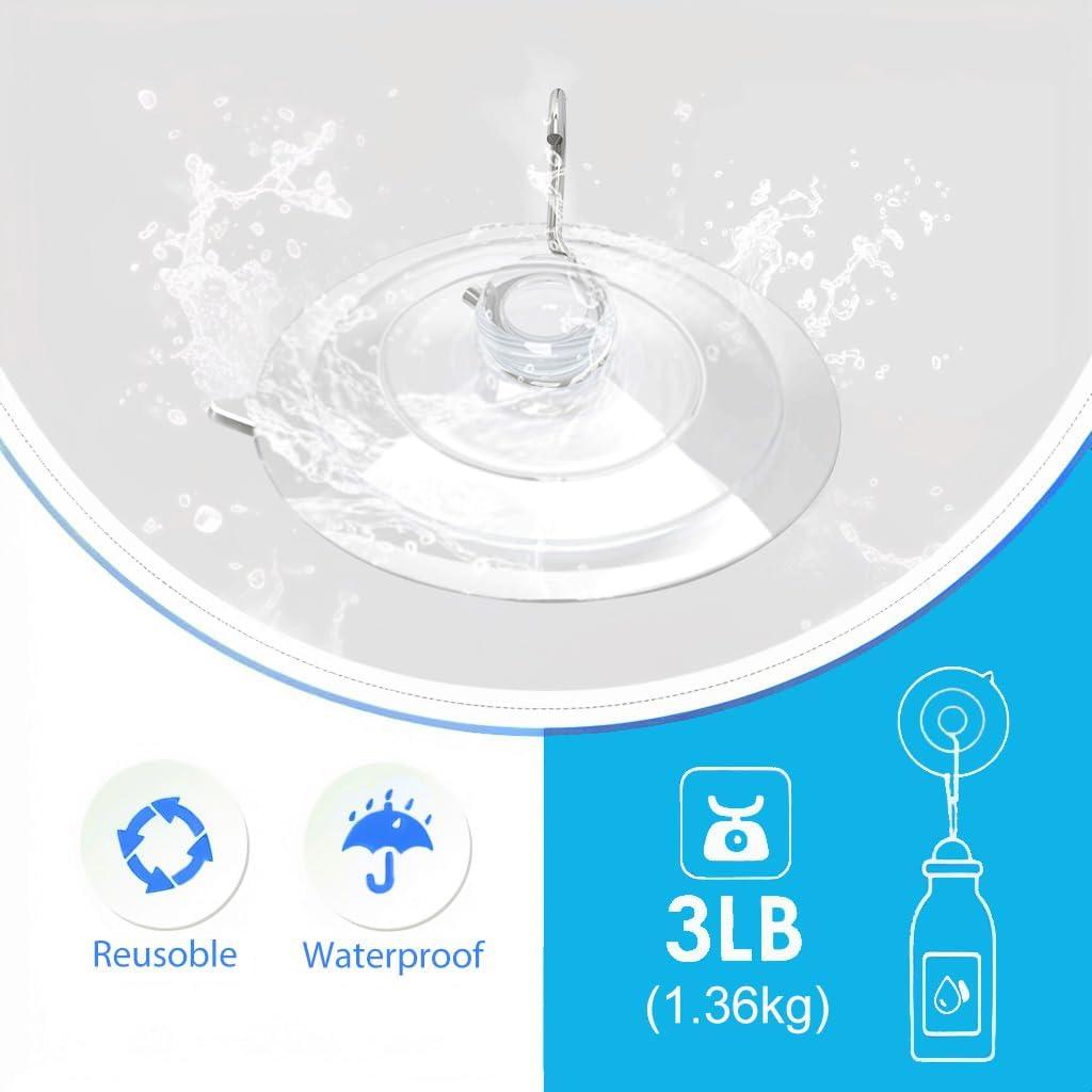 14 Ventosas de PVC Transparente ETwinCoo con Ganchos Metal 1.36 Kg