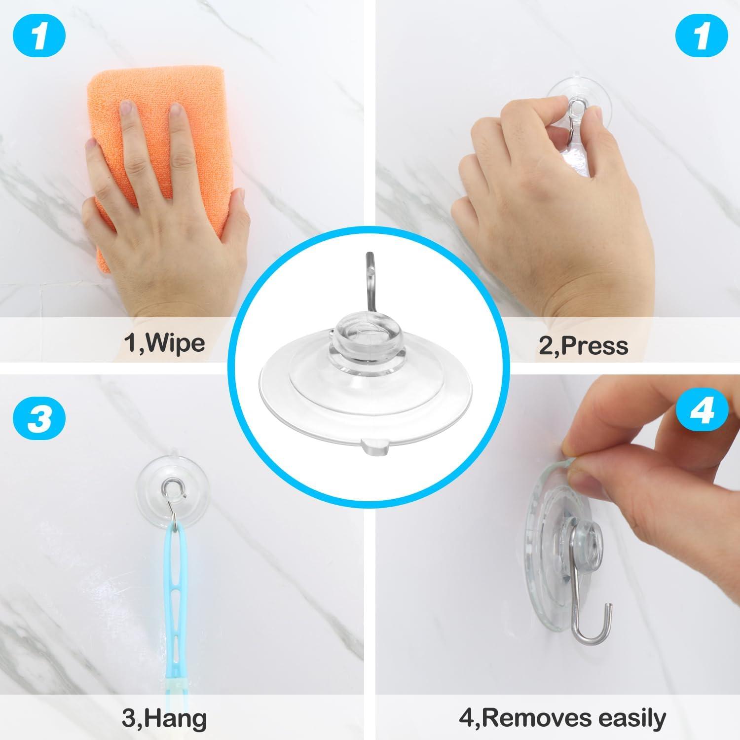 14 Ventosas de PVC Transparente ETwinCoo con Ganchos Metal 1.36 Kg