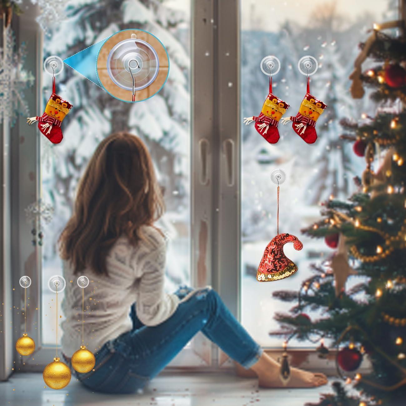 14 Ventosas de PVC Transparente ETwinCoo con Ganchos Metal 1.36 Kg