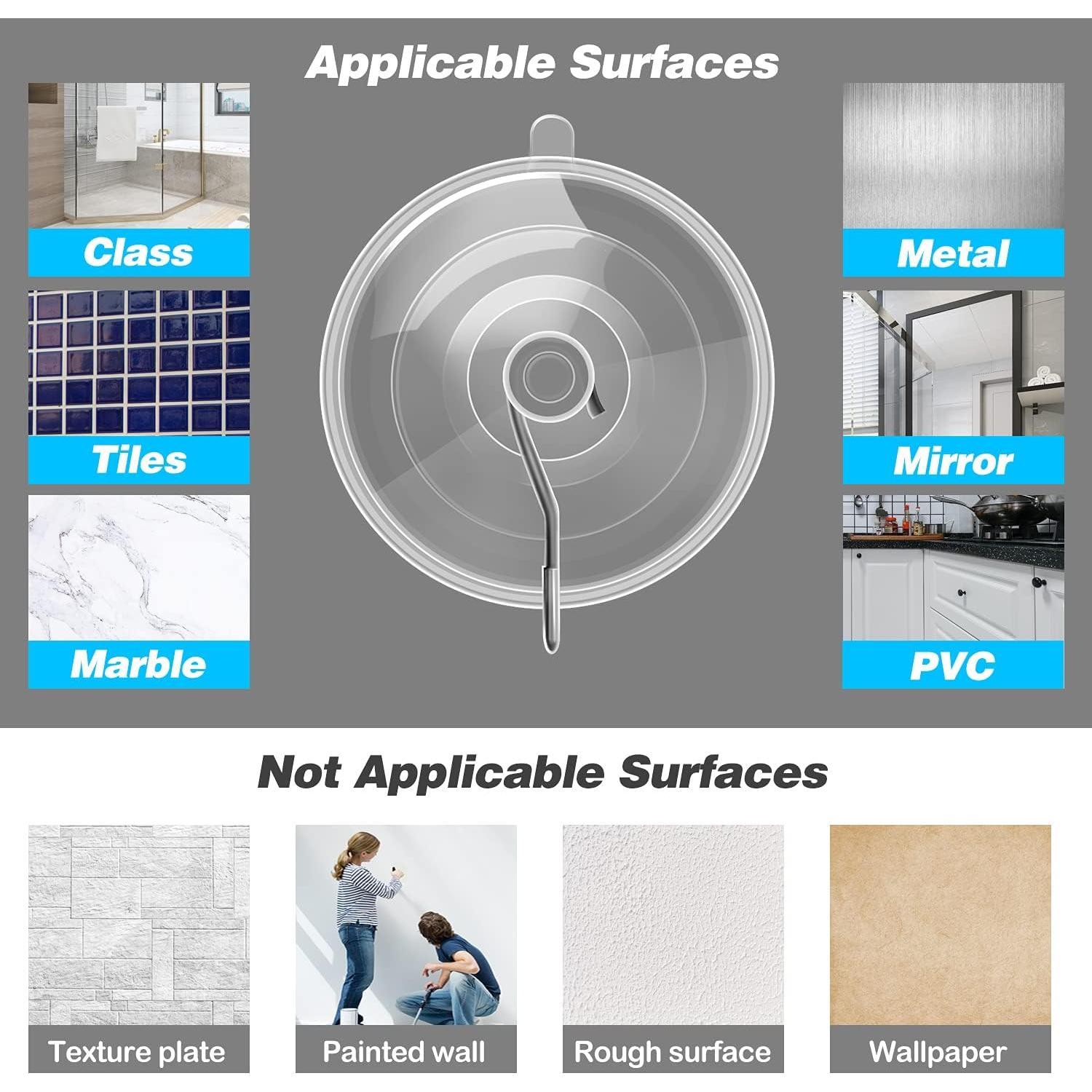 14 Ventosas de PVC Transparente ETwinCoo con Ganchos Metal 1.36 Kg