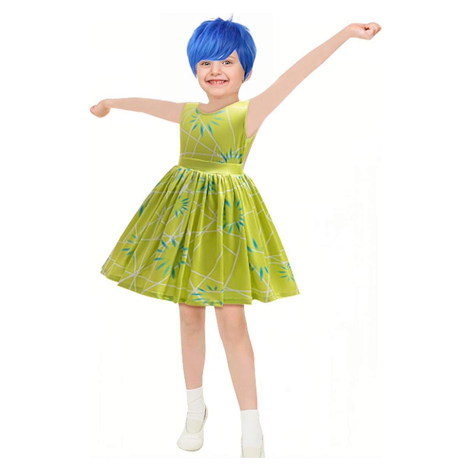 Disfraz de Princesa Verde Keaiyouhuo con Peluca para Niñas