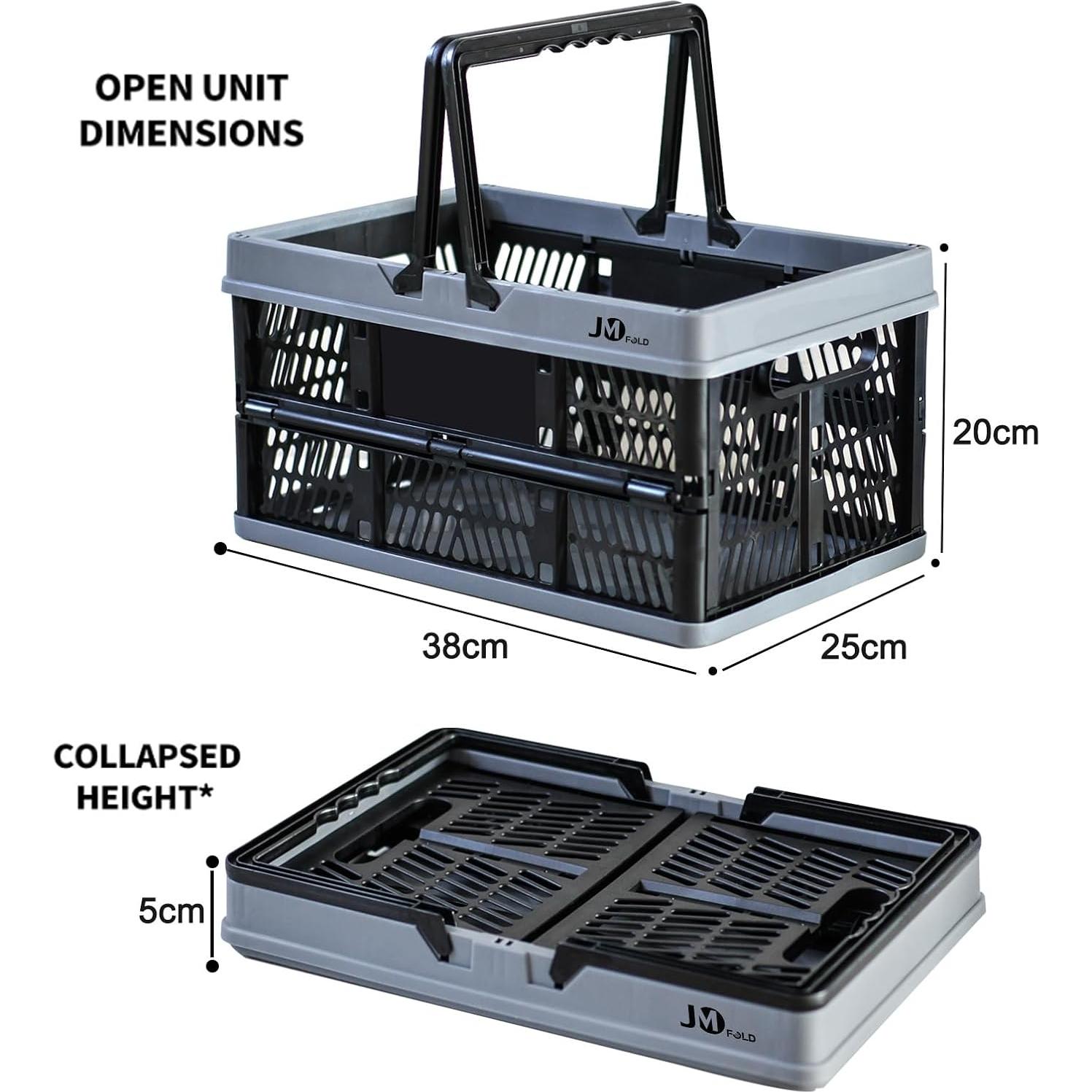 Canasta de Compras Plegable JMFOLD 20L Negra con Mango