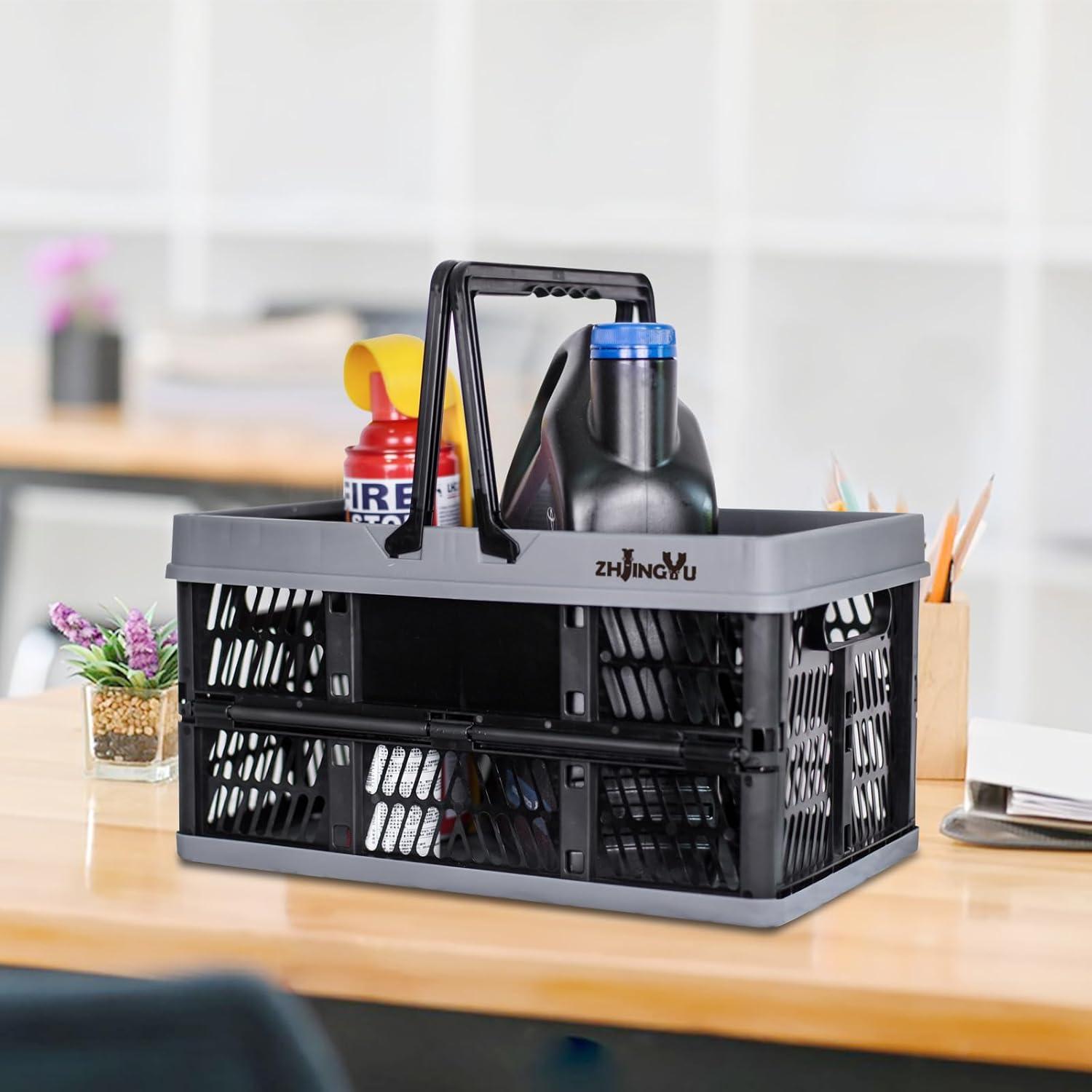 Canasta de Compras Plegable JMFOLD 20L Negra con Mango