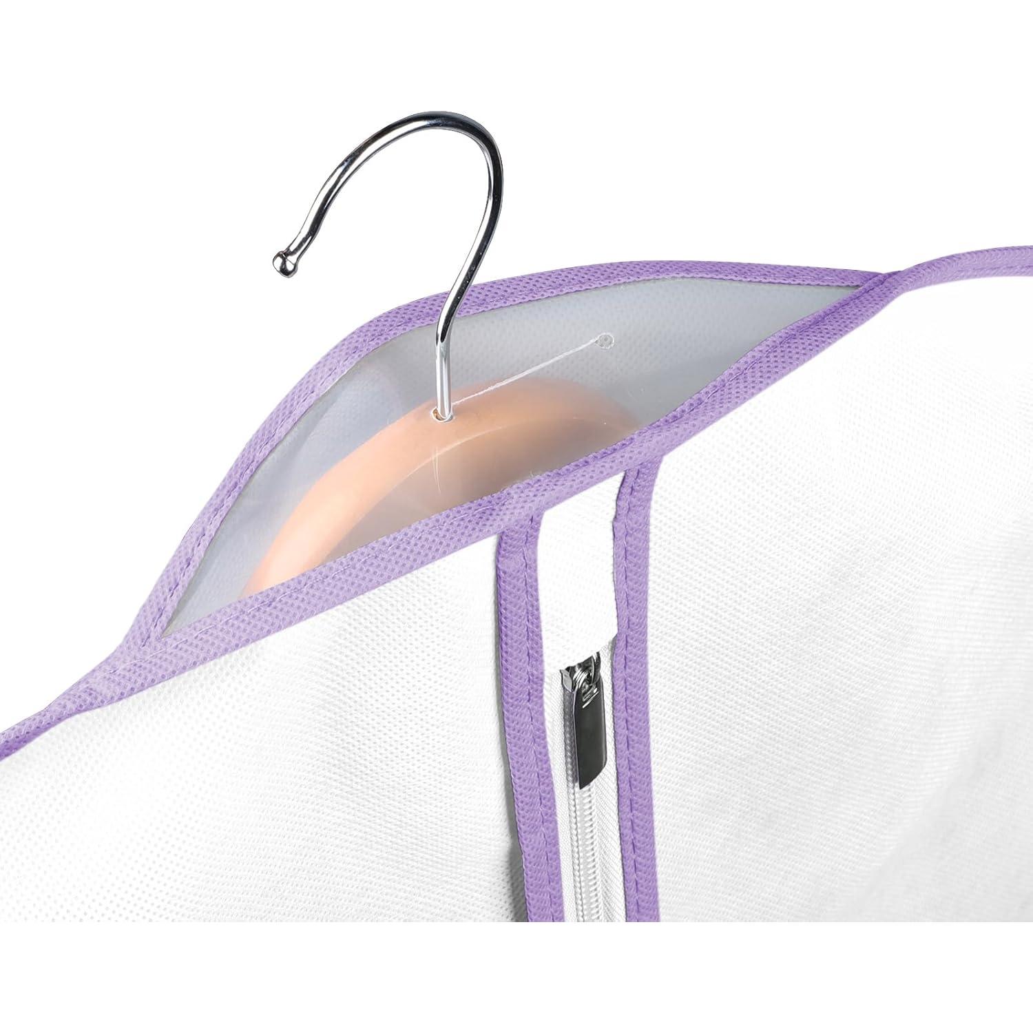 Bolsa de Ropa para Almacenamiento Univivi 40" 5 Piezas Blanca/Púrpura