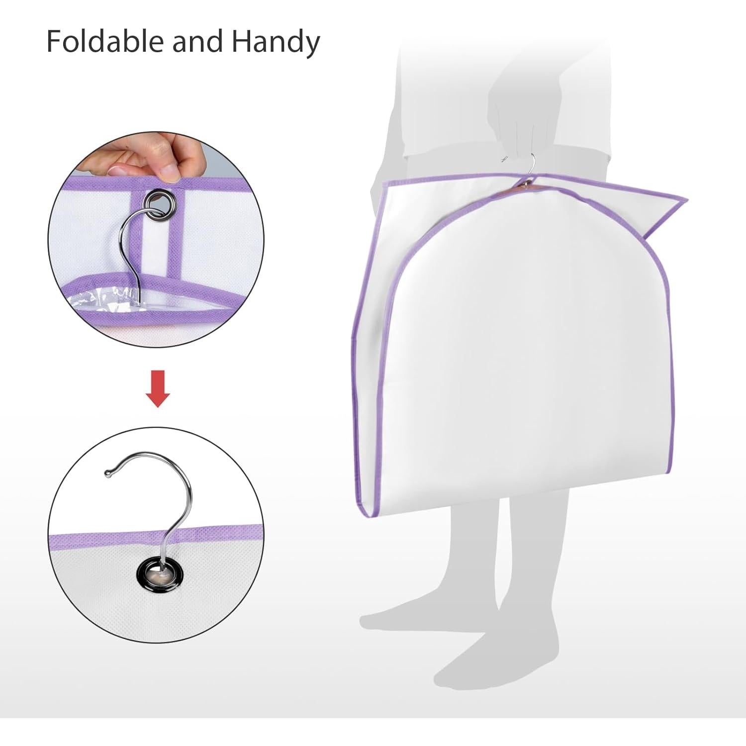 Bolsa de Ropa para Almacenamiento Univivi 40" 5 Piezas Blanca/Púrpura