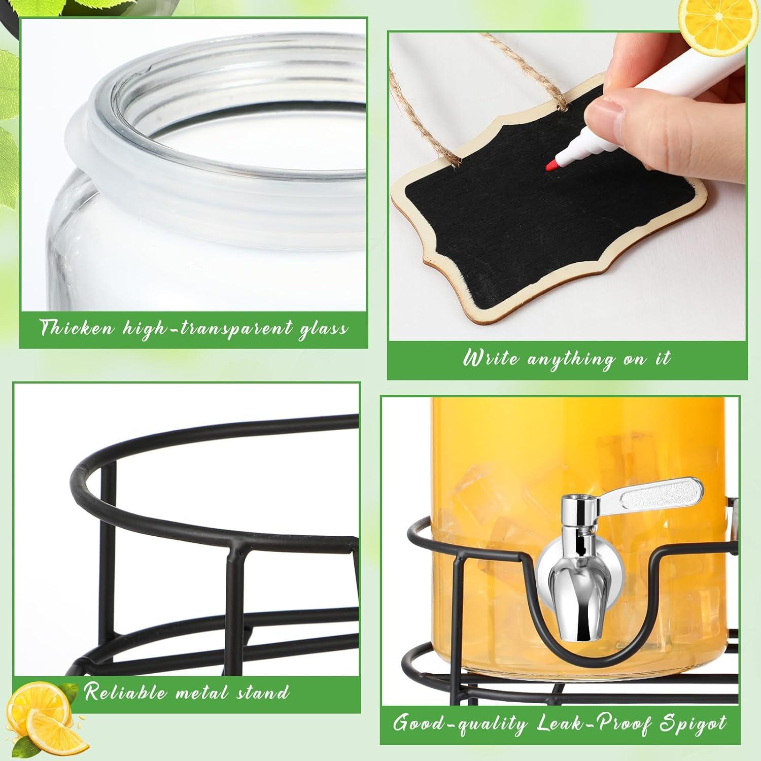 Paquete de 3 dispensadores de bebida RimCereal 2.27L vidrio