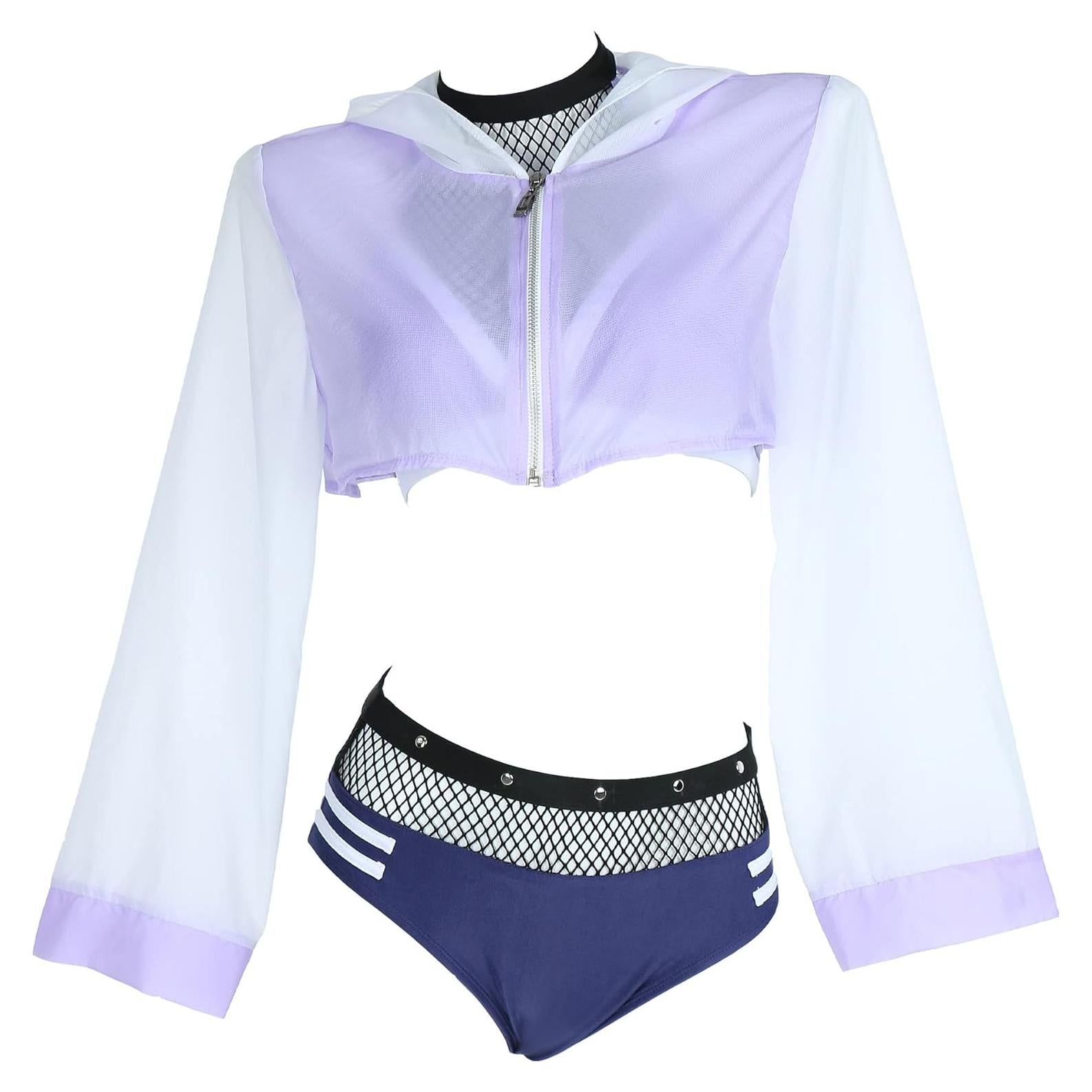 Bikini Anime Haikyuu para Mujeres con Chaqueta y Pantalones Cortos