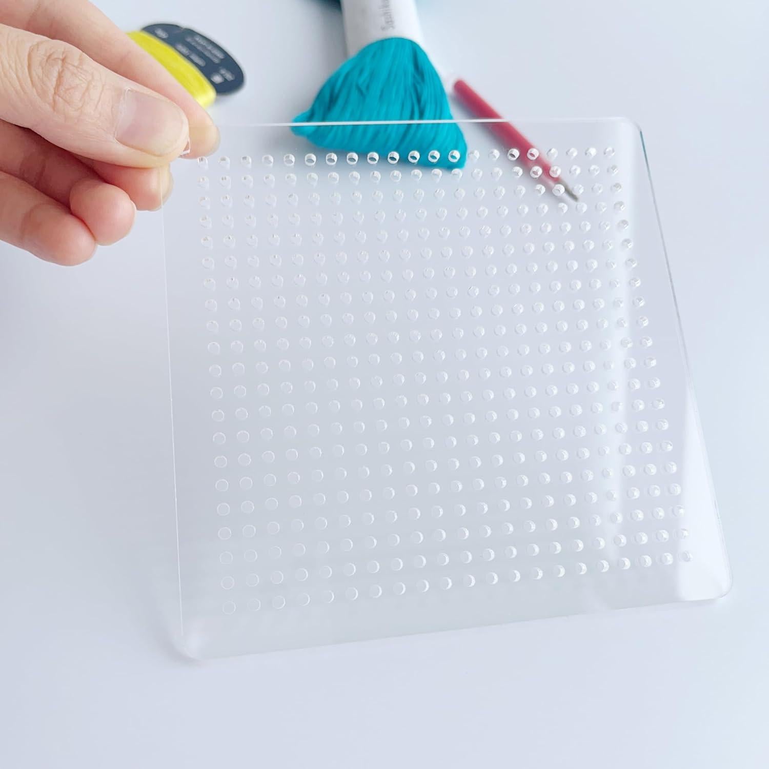 Plantilla Sashiko Phocaea 12x12 cm Cuadrado 0.5 cm Acolchado