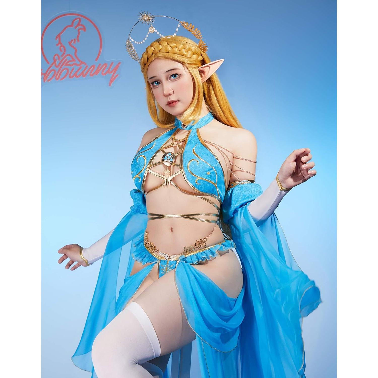Conjunto de Lencería de Cosplay para Mujeres Azul - Top y Panty